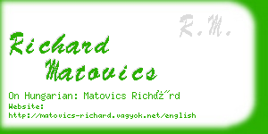 richard matovics business card